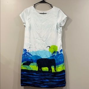 Super cute elephant shift dress